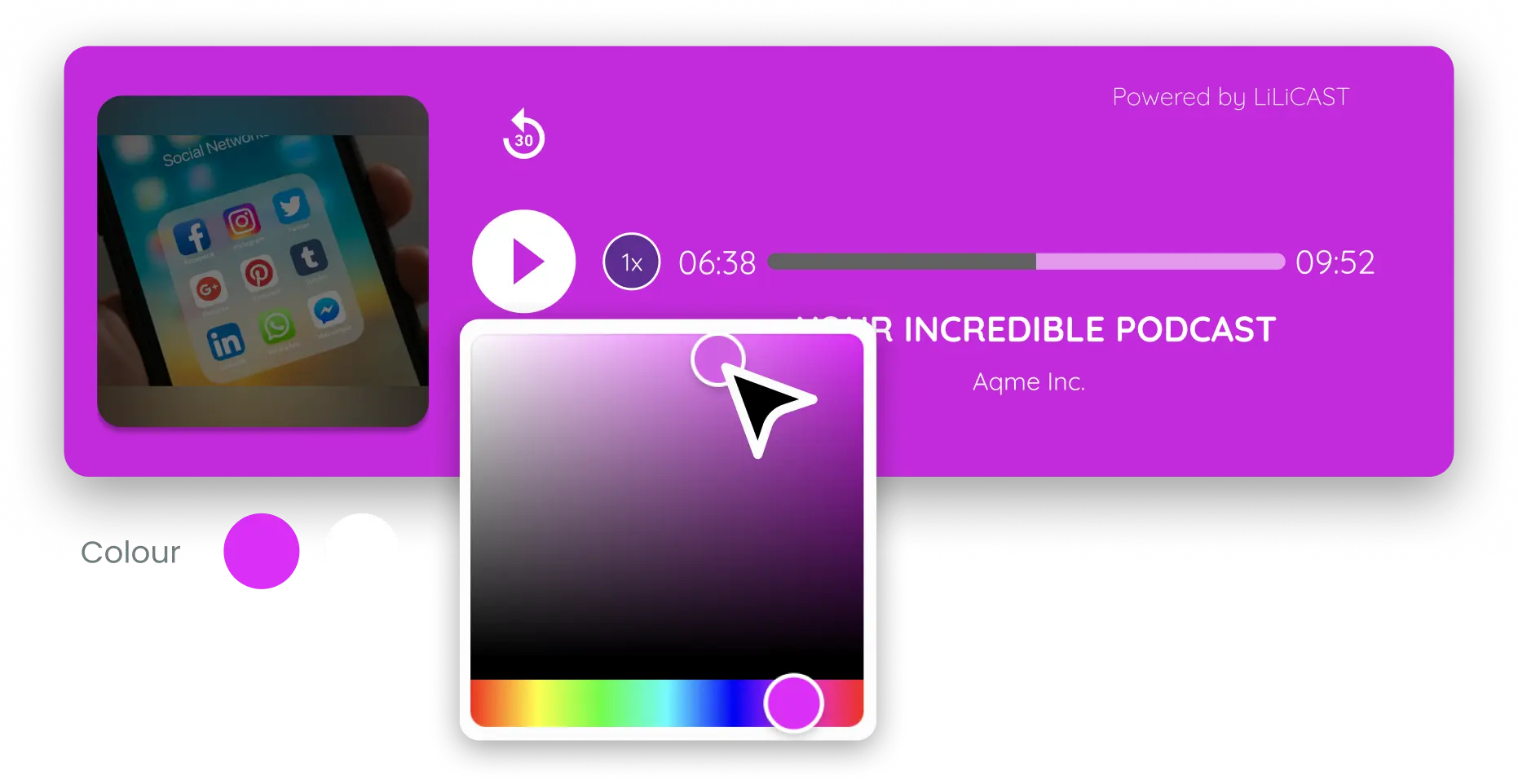 A screenshot of LiLiCAST's iFrame customization feature.